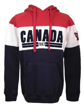 River Wear Hoodie Mens Large Wide Stripe Canada 1867 Chenille Letters Embroidery